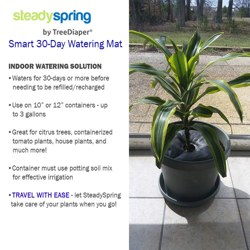 حصيرة الري SteadySpring Smart لمدة 30+ يومًا من 10 إلى 12 في حاويات للنباتات المنزلية والأعشاب والأشجار والطماطم - تعبئة ذاتية تدوم أكثر من 30 يومًا، حصيرة الري التلقائي (عبوتان) - Image 4